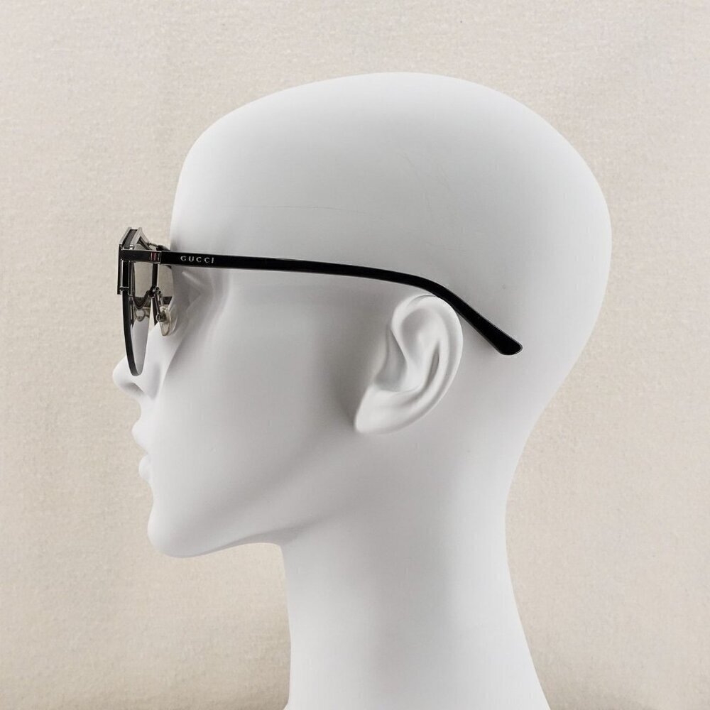 Gucci GG0584 Shield Sunglasses Silver Black OS - Picture 13 of 16